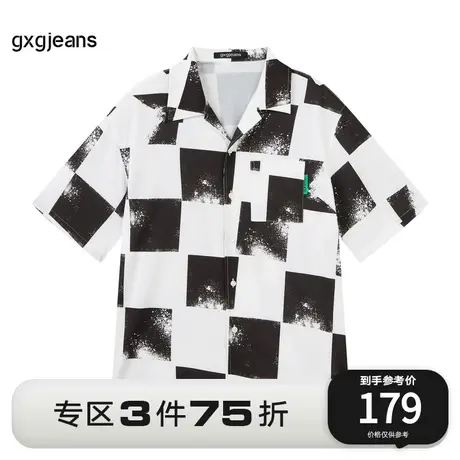 gxg.jeans男装2023年夏季新款短袖衬衫JE1230207C商品大图