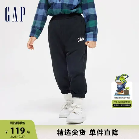Gap男女婴幼童2024春季新款法式圈织软logo束口卫裤儿童装890292商品大图