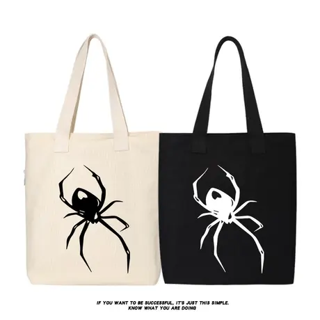 秀洛潮流大蜘蛛休闲恶搞帆布包单肩斜挎手提包购物袋托特包大容量商品大图