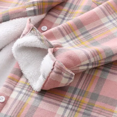 2020年冬季新款文艺韩版加绒格子衬衫女宽松休闲加厚保暖打底衬衣商品大图