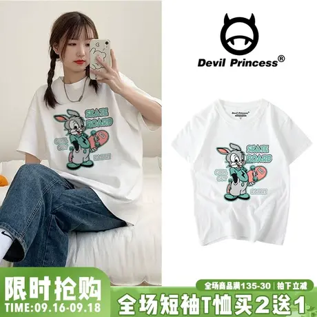 2023夏季宽松韩版ulzzang新款半袖女百搭学院风纯棉短袖T恤ins潮商品大图