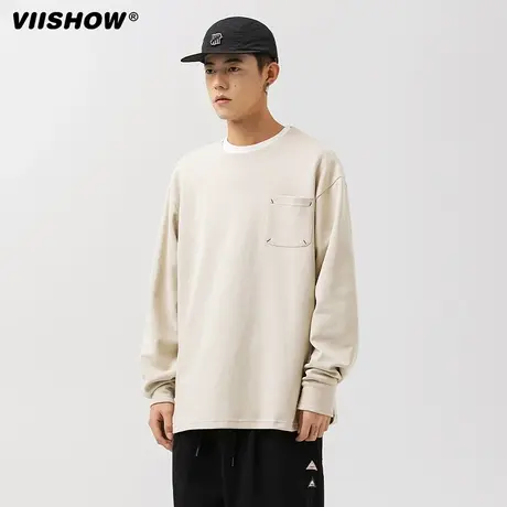 VIISHOWCityboy日系圆弧下摆宽松长袖T恤男春秋潮牌情侣打底衫商品大图