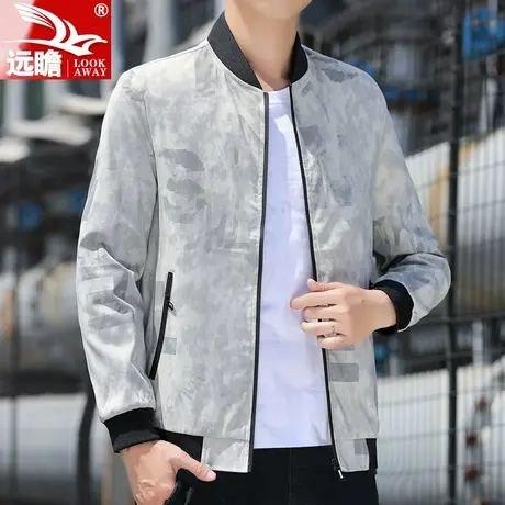 春秋季男士外套棒球领潮牌上衣2023新款青年简约百搭休闲夹克男装商品大图
