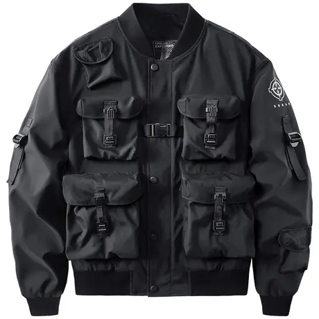 VIP春秋飞行员夹克男潮流机能风宽松多口袋工装外套ins潮牌棒球服商品大图