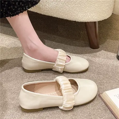 平底单鞋女2023新款春季百搭小众温柔晚晚风瓢鞋软底平底豆豆鞋子商品大图