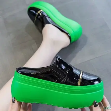 厚底小个子增高凉拖鞋女夏外穿新款松糕网红时尚防滑包头半拖鞋商品大图