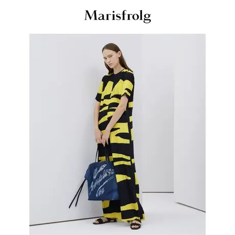 Marisfrolg玛丝菲尔拼色休闲裤女2020春季新款宽松时尚气质连体裤图片