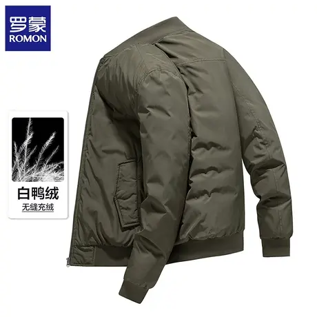 罗蒙男士羽绒服外套时尚夹克羽绒服防风保暖棒球服男商品大图