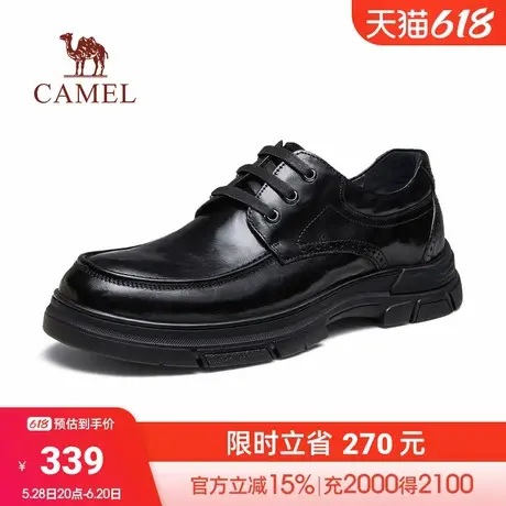 骆驼2024秋季新款商务通勤抓花软底耐磨舒适经典休闲皮鞋爸爸男士商品大图