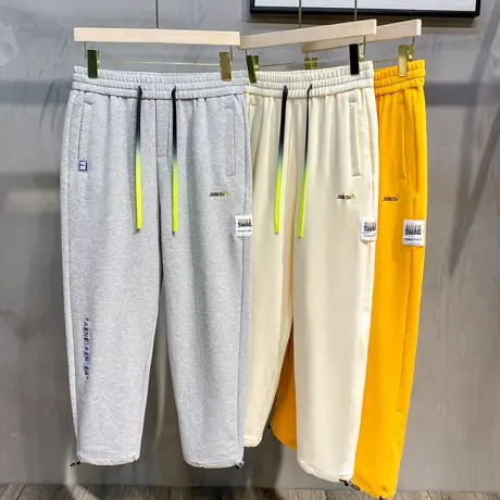 休闲裤男士九分裤子春秋季韩版潮流潮牌卫裤灰色运动裤男夏季束脚商品大图