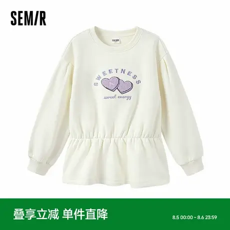 森马儿童卫衣2024新款甜美收腰上衣冬季刺绣针织休闲装时尚女童装商品大图