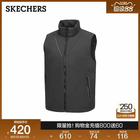 斯凯奇2025新款男女同款防泼水休闲运动无袖拉链外套百搭背心马甲商品大图