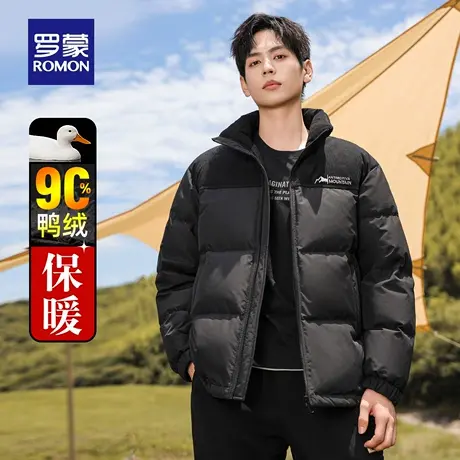 罗蒙男士休闲羽绒服2025秋冬季新款中青年时尚鸭绒工装保暖外套男商品大图