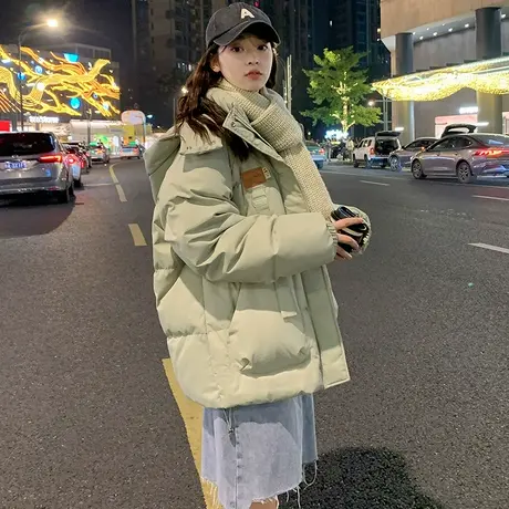 唐狮2024冬新款女棉衣纯色可爱奶fufu小个子保暖设计感棉服女爆款图片
