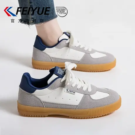 feiyue/飞跃女鞋德训鞋2025春季新款复古百搭休闲厚底帆布鞋透气商品大图
