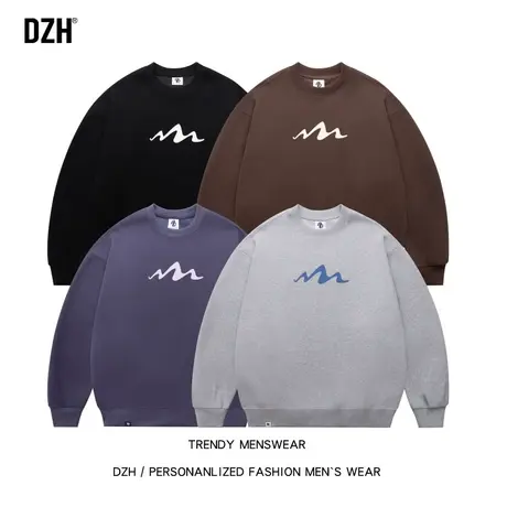 男士圆领重磅卫衣男春秋款宽松上衣痞帅日系外套潮牌男装情侣秋装商品大图