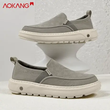奥康春季2026松弛懒人鞋新款男鞋百搭潮流一脚蹬舒适软底休闲布鞋商品大图