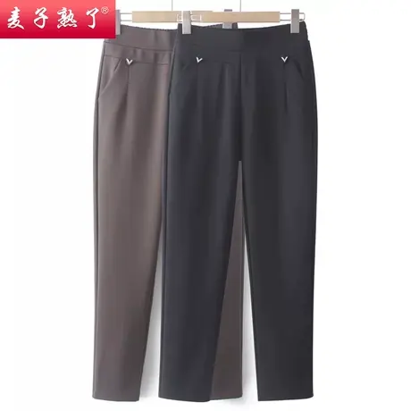 中年妈妈裤子春秋款中老年女裤秋2023冬季宽松直筒休闲裤老人长裤商品大图