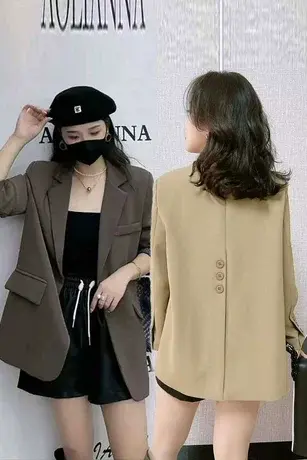 2023春秋季新款小西装女外套休闲宽松韩版女装小个子百搭西服上衣图片