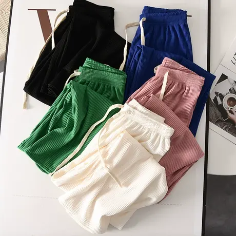 春夏季蛇骨纹阔腿裤高腰薄款拖地裤女生外穿显瘦百搭宽松休闲长裤图片