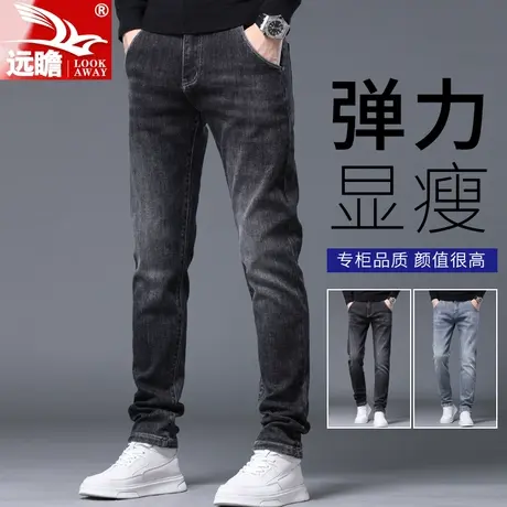 牛仔裤男士2023新款爆款春秋季直筒长裤子男韩版弹力修身小脚男裤商品大图
