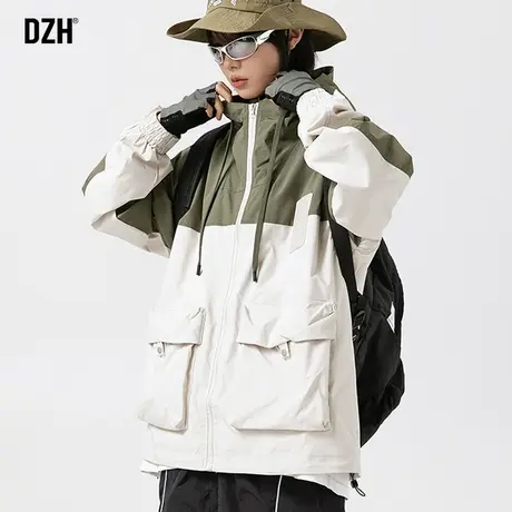 情侣户外冲锋衣男防水外套男士春秋季登山服2023新款工装夹克男装商品大图