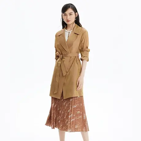 LANCY轻薄短款风衣女朗姿新款夏季薄款收腰外套女商场同款奥莱图片