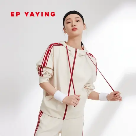 EP雅莹女装 抽绳撞色羊毛空气层运动套装外套 2024春装新品1218A商品大图