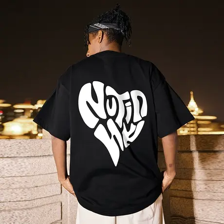 Nuthink欧美潮流小众设计短袖T恤男夏季潮牌oversize半截袖情侣装商品大图