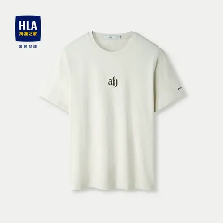 HLA/海澜之家吸湿排汗短袖T恤24春夏新款凉感圆领撞色刺绣短袖男图片
