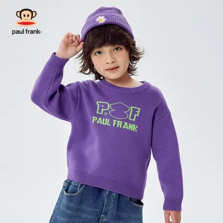 大嘴猴童装儿童毛衣男童2023冬季新款毛衫圆领中大童保暖针织衫潮商品大图