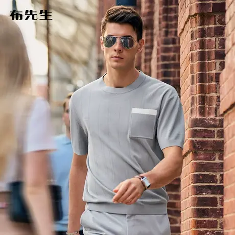 MrBu布先生微廓形凉感短袖t恤男2023夏季圆领半袖青年体恤AT12107商品大图