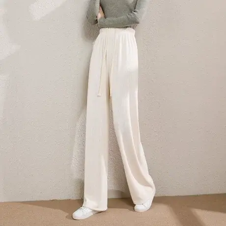 时尚百搭阔腿休闲长裤2022年秋季新款女士气质修身显瘦高腰裤子商品大图