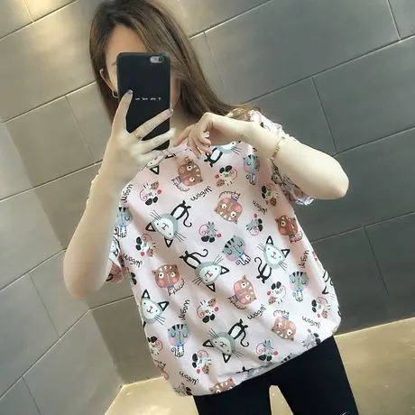 纯棉短袖T恤女装宽松2023年新款秋季洋气中长款设计感打底衫爆款图片