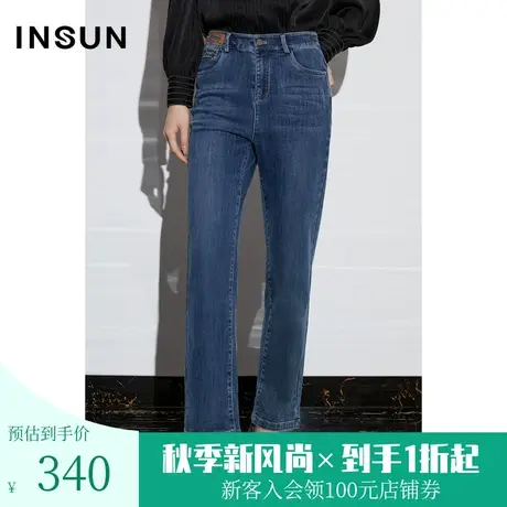 恩裳COVER2023春款新款挺括舒适牛仔裤显瘦微弹复古烟管裤九分裤图片