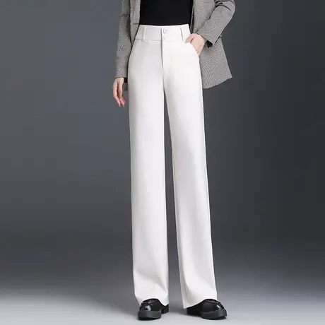 西装裤女高腰2023秋季新款垂感直筒阔腿裤显瘦气质通勤长裤休闲裤图片