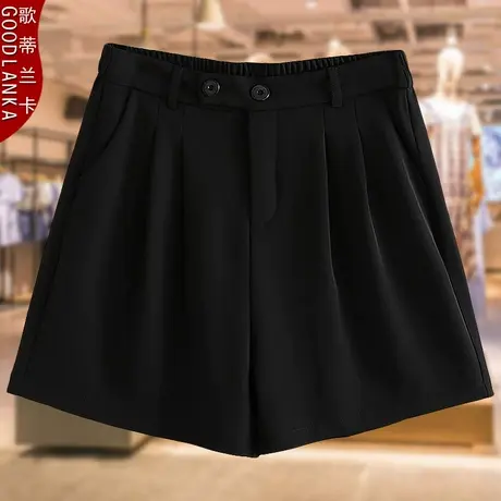 中年妈妈装夏季薄款西裤短裤宽松200斤加肥加大码女装纯色热裤子商品大图