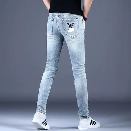 秋款薄款品牌轻奢牛子裤男款修身小脚休闲夏天男裤子弹力高端潮牌图片