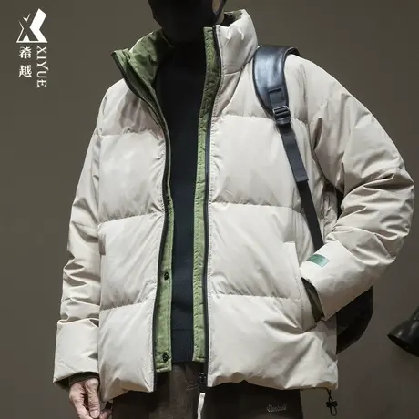 希越冬季90%白鸭绒男生羽绒服男士潮牌新款外套男大码男款冲锋衣商品大图