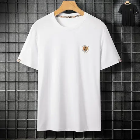 白色T恤衫男士短袖潮流薄款夏季帅气宽松半袖内搭上衣ins潮流体恤商品大图