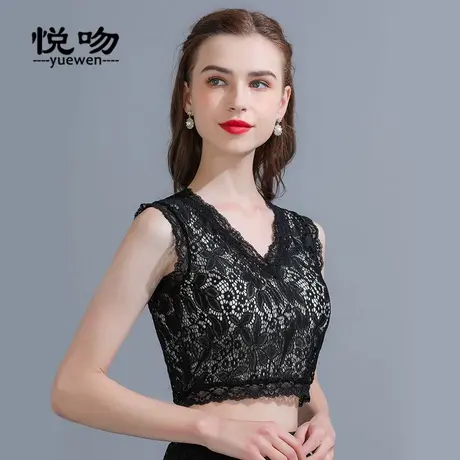 半截V领蕾丝吊带背心女内搭夏薄2024新款防走光抹胸鸡心领小背心图片