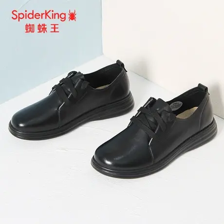 SPIDER KING/蜘蛛王女单鞋2023秋商场新款小皮鞋系带舒适通勤软底商品大图
