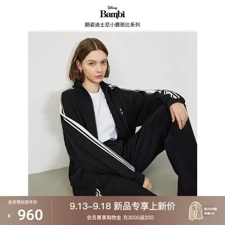 【迪士尼小鹿斑比系列】朗姿棉质棒球服上衣2023冬新款夹克短外套图片