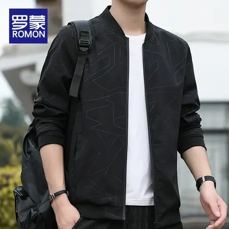 罗蒙男装2023春秋季新款飞行员夹克男士休闲上衣棒球服立领外套男图片