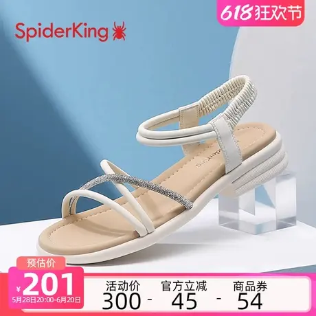 蜘蛛王凉鞋女2025夏季新款韩版露趾松紧带仙女风时尚休闲女凉鞋潮商品大图