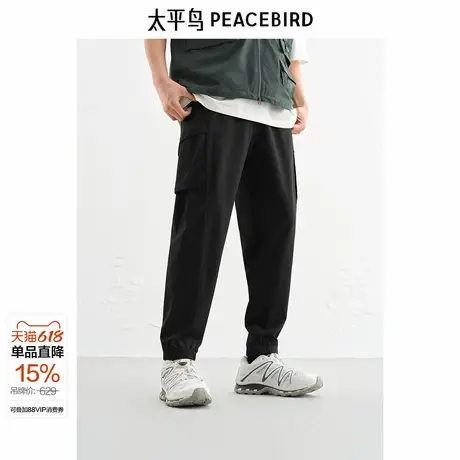 【商场同款】太平鸟男装休闲裤25夏季锥形工装束脚裤潮B1GLF2330图片
