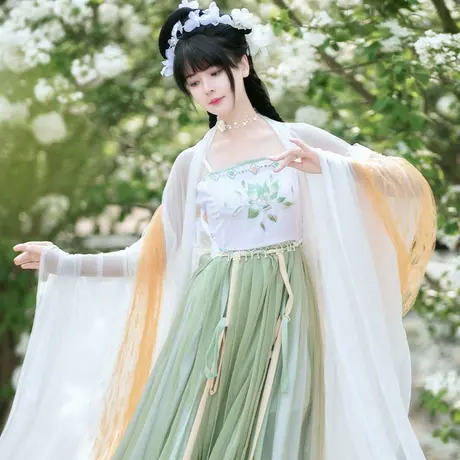 【如梦霓裳丨水芸】原创夏季汉服女大袖衫诃子裙中国风素雅薄款图片