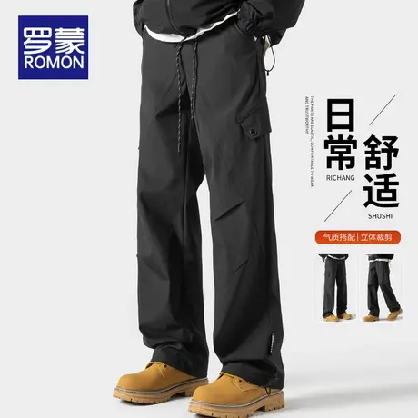 罗蒙冲锋裤子男防泼水工装裤2025秋冬季新款户外运动休闲男士长裤商品大图