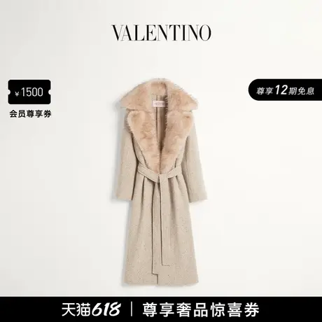 [礼物][12期免息]华伦天奴VALENTINO女士仿毛皮羊毛大衣图片