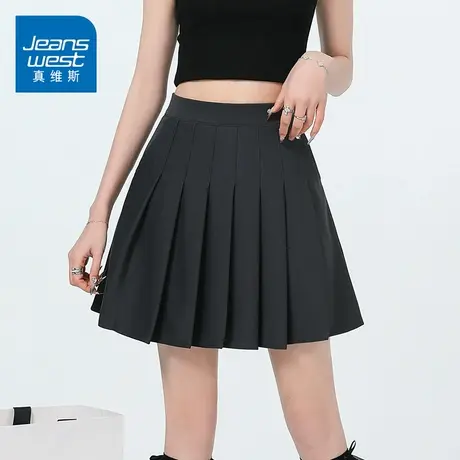 KZH真维斯港风百褶短裙女夏季新款宽松时尚半身裙潮流休闲短裤子图片